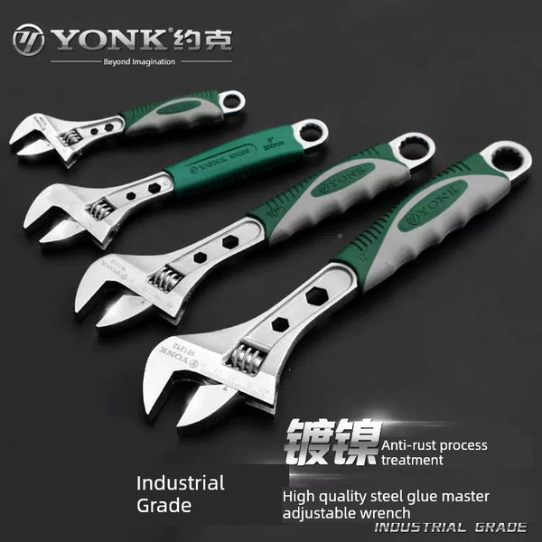 Genuine Goods York Adjustable Wrench 8-Inch 10-Inch 12-Inch Household Universal Wrench Plastic Handle Adjustable Wrench Shifting Spanner